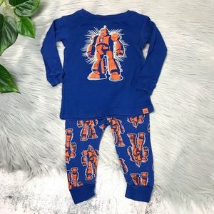 Baby Gap 6-12 Months 2-Pc Cotton Pajama Set Robot Pattern